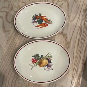 Vegetable Design Oval Platters Homer Laughlin